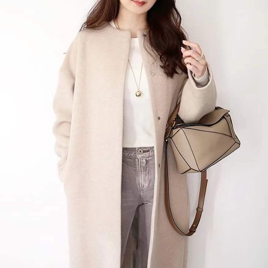 Women's 2024 Autumn/Winter Wool Coat - Japanese Style, Medium/Long Length, Available In 5 Colors