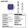SANDA Men's Multifunctional Barrel-Shaped Sports Watch - Waterproof & Fashionable with Single Display Timing
