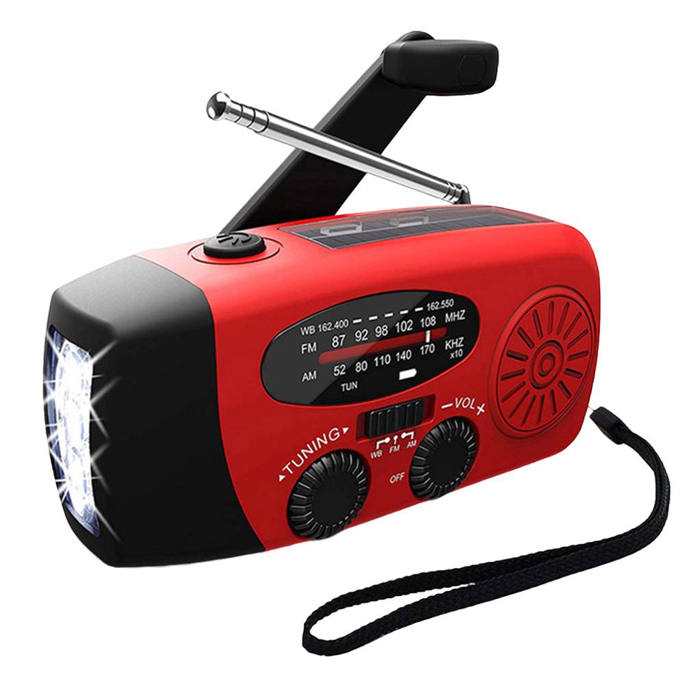 Hand Crank Emergency Radio Solar Powered Radio with LED Flashlight AM/FM Radio Solar Radio for Outdoor Camping and Emergency