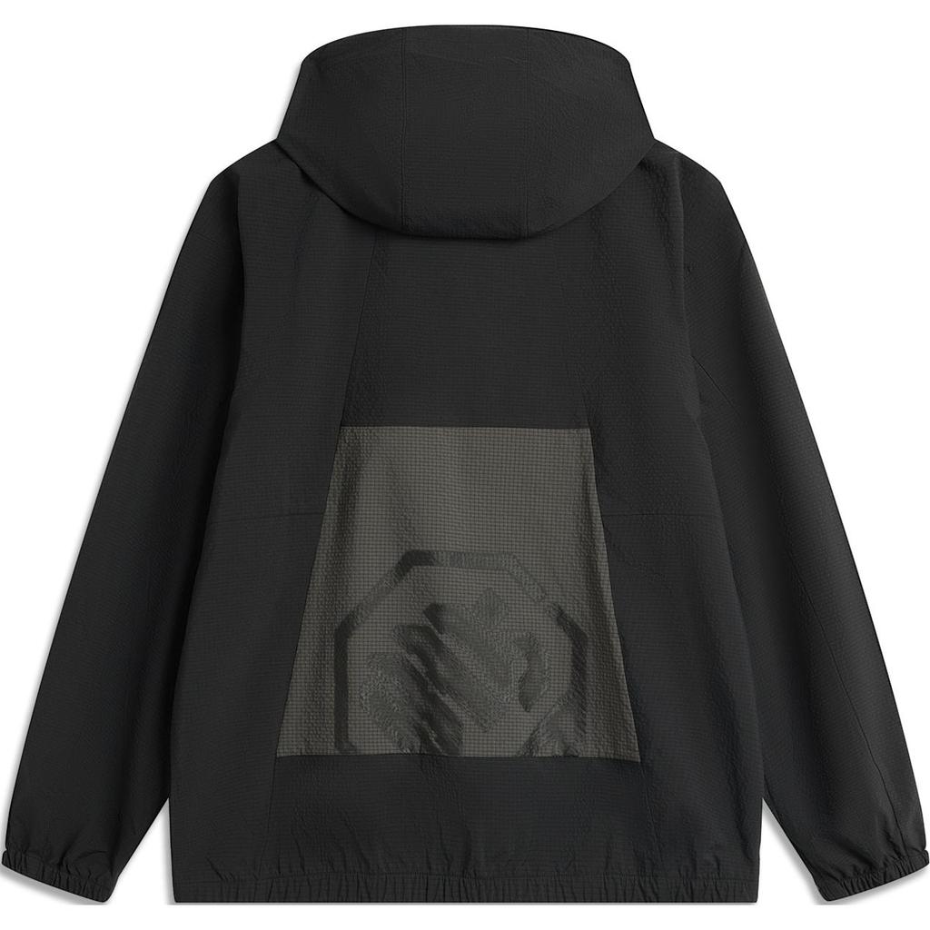 Li Ning Badfive Seria Koszykarska Wiatrówka z Kapturem Męska Odzież Wierzchnia Czarna AFDU211-1