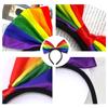 Fabric Art Rainbow Bowknot Hair Hoop Colorful Party Head Hoop Rainbow Bow Headband  Party Supplies