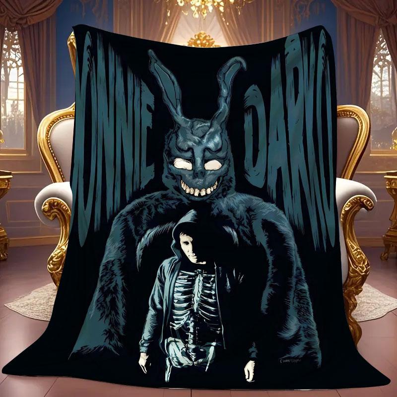 1Pc donniedarko Print Flannel Blanket, High quality Comfortable for All Seasons, Home Decor, Warmth and Comfort, Perfect for Christmas Gifts