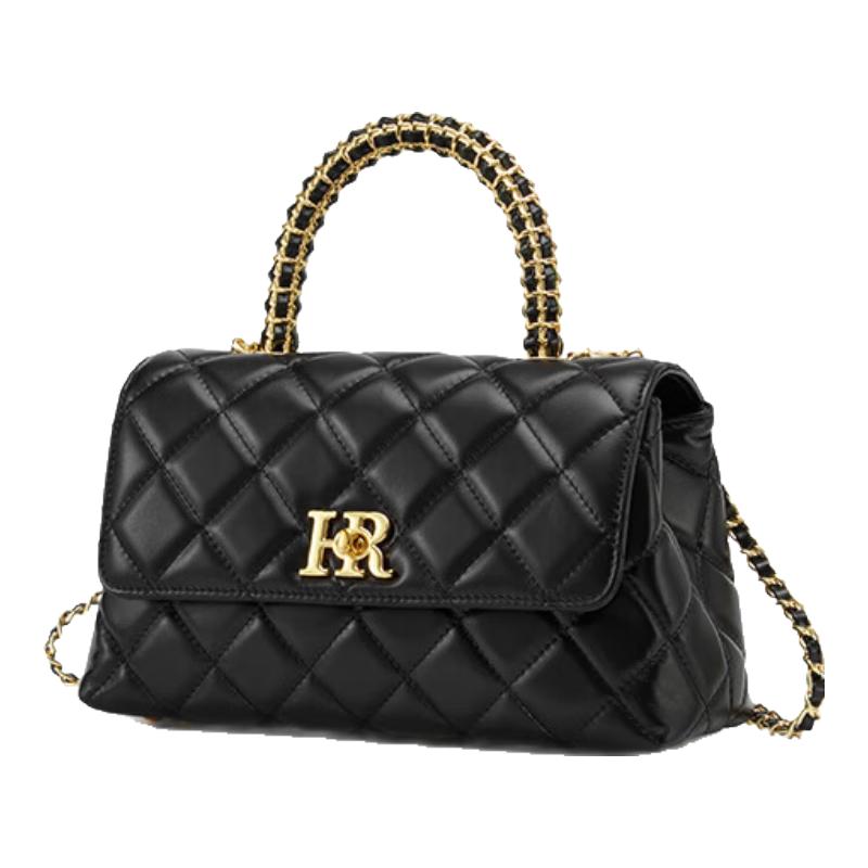

HR Helena Women s Diamond Quilted Top-Grain Leather Shoulder Bag