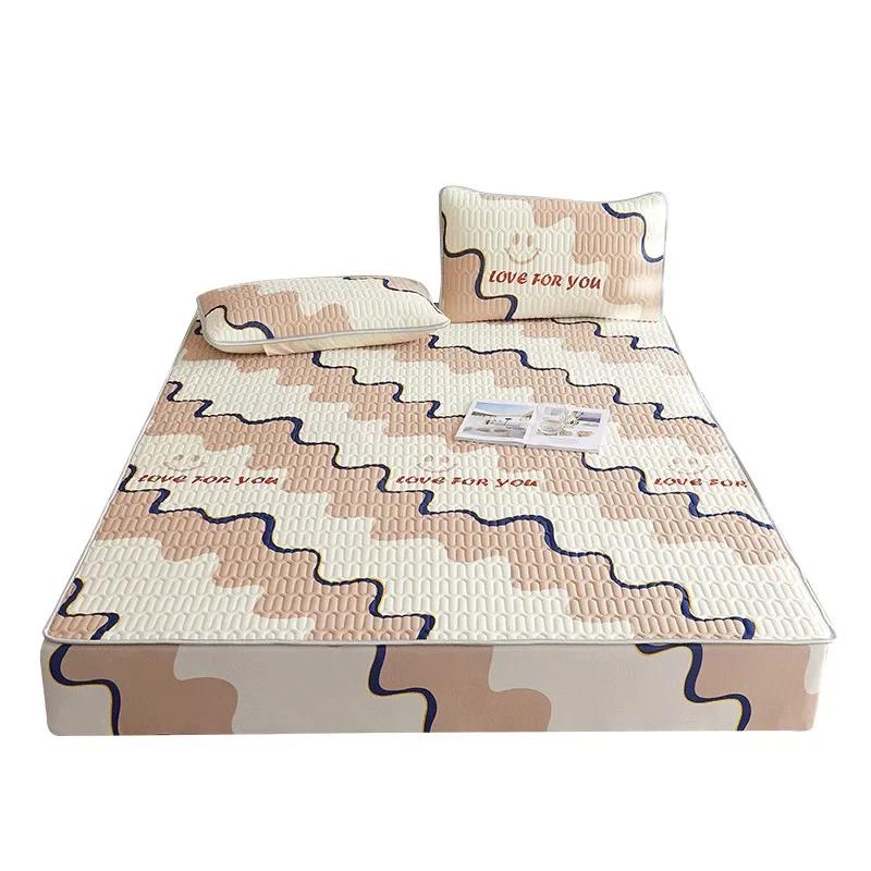 Summer New Thickened Latex Fitted Sheet Non-Slip Protective Bedspread Air Conditioner Three-Piece Set of Summer Sleeping Mat