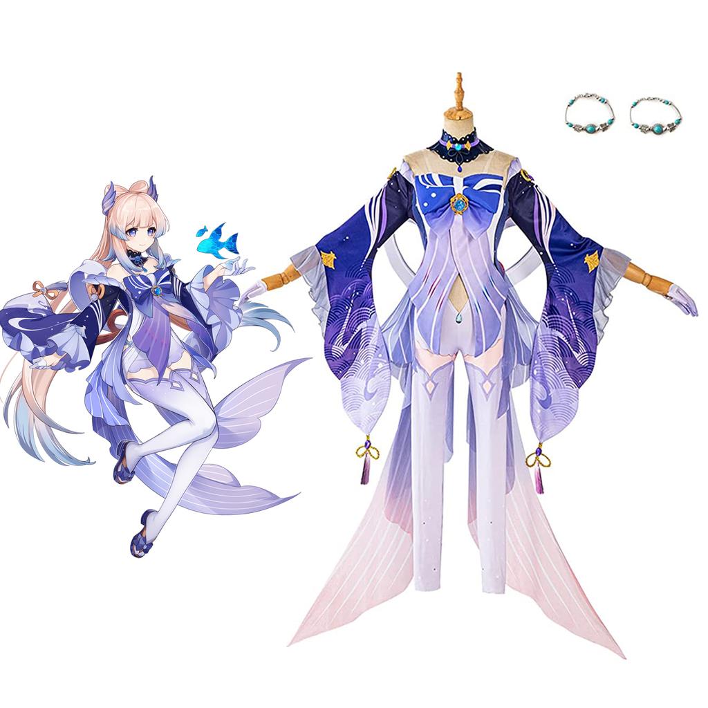 Sangonomiya Kokomi Cosplay Costume Holloween Cosplay kjole