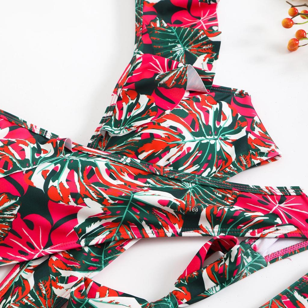 2025 European & American Women's Sexy Ruffle Backless Bikini Swimsuit