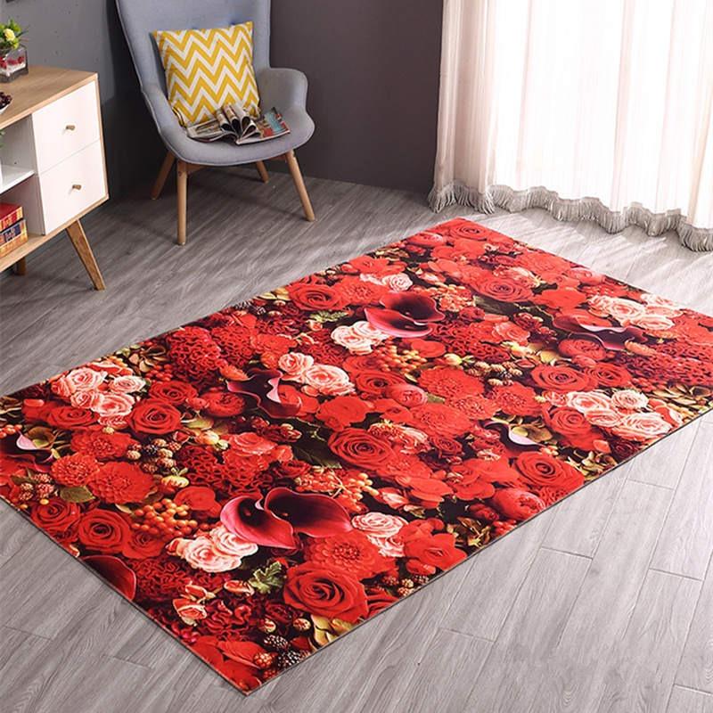 

3D Pattern Anti-Slip Rectangular Floor Mat Durable Door Mat for Entryway Living Room Sofa Side Coffee Table Kitchen Entrance Rug 40X60CM