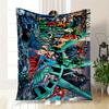 Justice League So Begins The End DC Comics Book Cover Art Print Poster Blanket Flannel Throw Blanket for Sofa, Bed, Travel, Camping, Office
