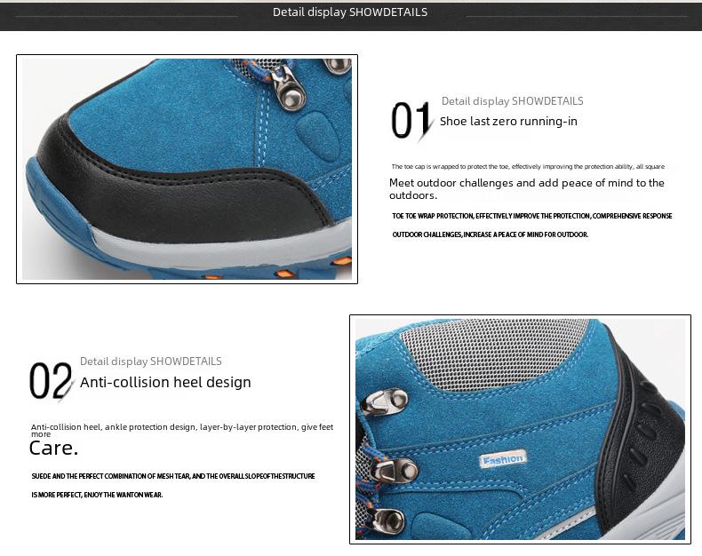 Warm Velvet Outdoor Snow Boots for Couples: Autumn/Winter Hiking Shoes for Men and Women, Non-Slip Sports Footwear.