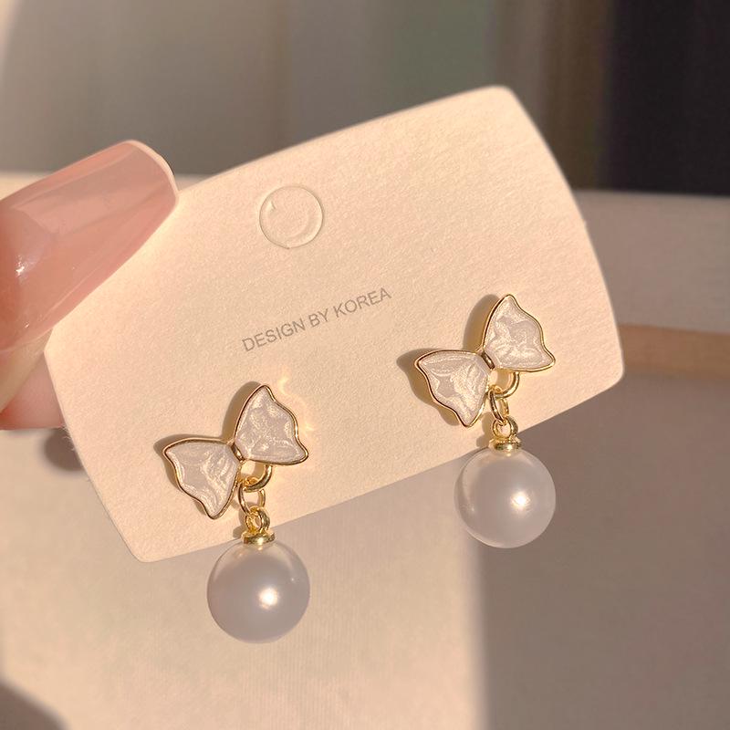 

Корейские длинные серьги с кисточками из жемчуга - элегантные роскошные серьги для женщин Silver Needle