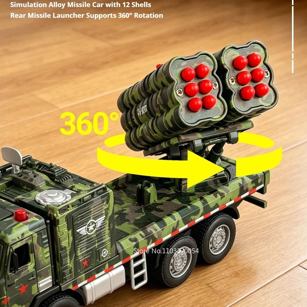 1:32 Military Missile Vehicles Alloy Drone Launch Vehicle Diecast Model Toy Car Door Opeend Pull Back Gifts Military Enthusiasts