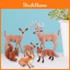 Hand-painted Simulation Of Animal Reindeer Squirrel Red Fox Model Set For Collectors