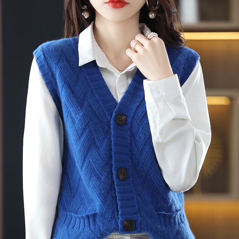 Vestă tricotată pentru femei: Top pulover fără mâneci pentru stratificare Primăvară/Toamnă 2024