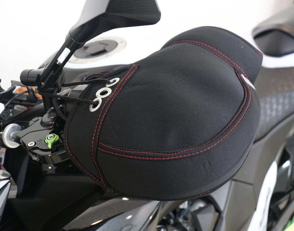 SKT Industries Waterproof and Neoprene Motorcycle Handlebar Cover Cold-Resistant WNHC-03-SKT (Black/Orange)