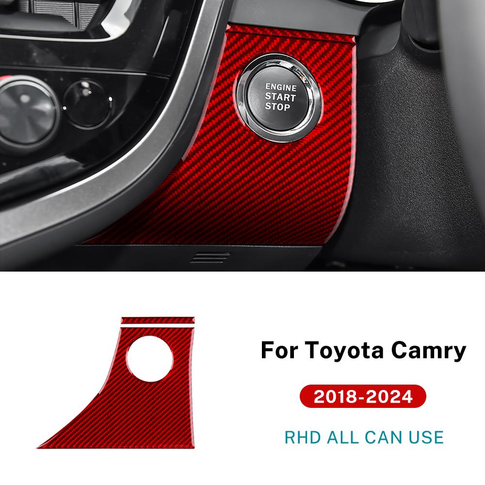 

Настоящее мягкое углеродное волокно для Toyota Camry 2018 2019 2020 2025 2025 2025 2025 LHD RHD Рамка кнопки запуска двигателя автомобиля Внутренняя отделка