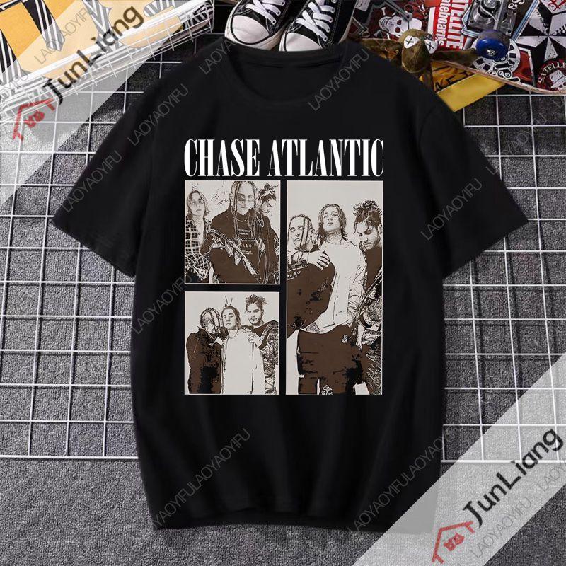 Band CHASE ATLANTIC Tour 2025 Tshirt Summer Shortsleeved Mens Tshirt The hiphop rock and gothic style clothing of the fans