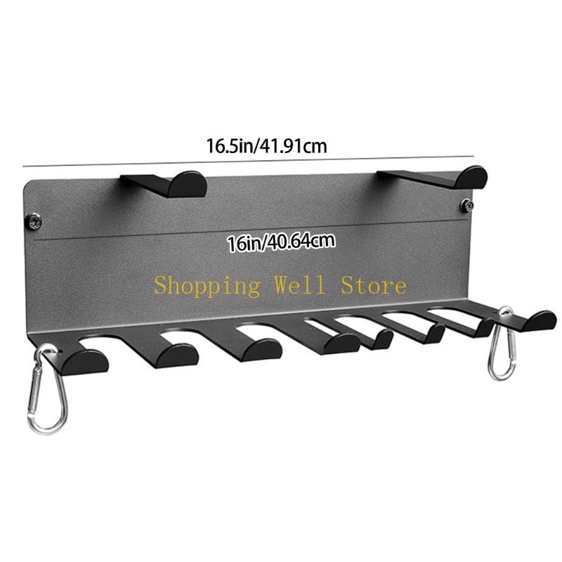 KX4B Wall Mounted Fitness Unit Stainless Steel Storage Frame for Resistance Bands Training Mats Workout Equipment