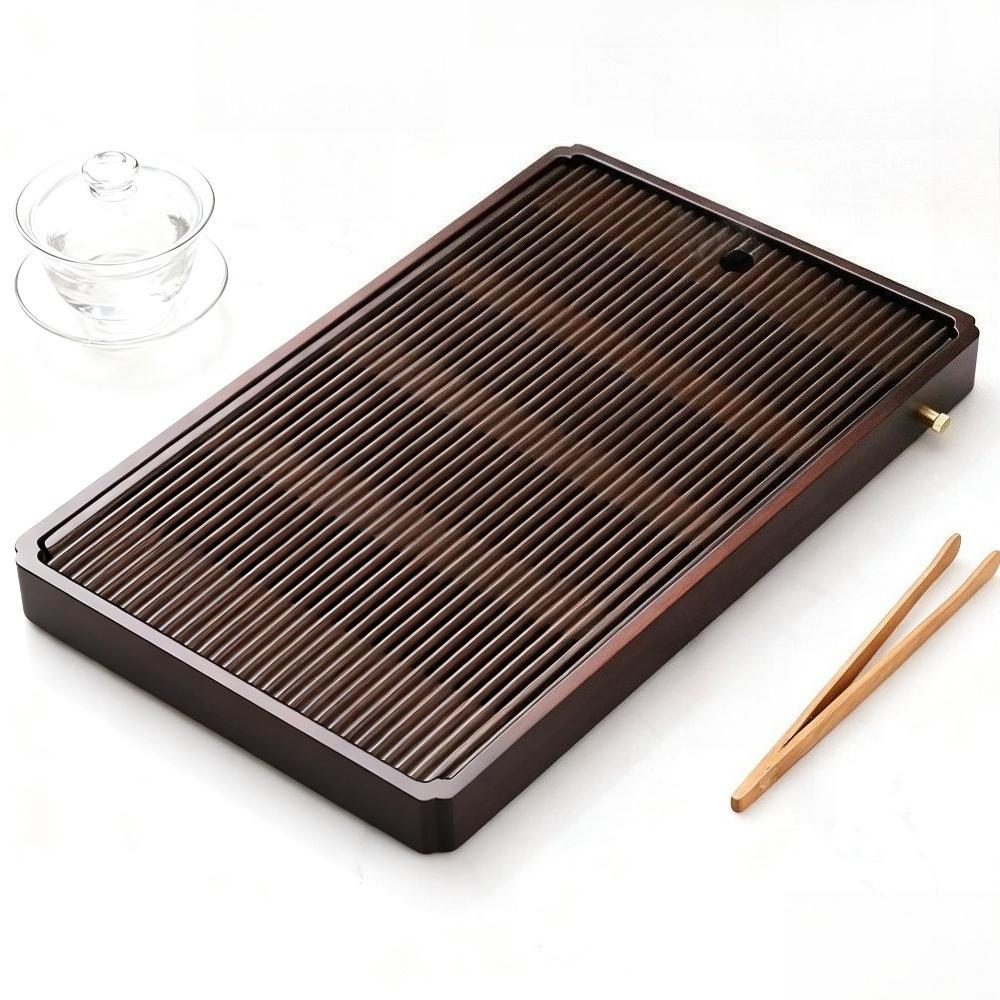 Bamboo Tea Tray Chinese Kung Fu Tea Tray Gongfu Tea Table Tool with Water Storage Drainage Household Filter for Home Office