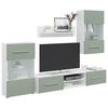 VidaXL TV Furniture with LED Light 5 Pcs Olive Green Engineered Wood, TV Cabinet, Multimedia Storage Cabinet, Furniture of 3324232