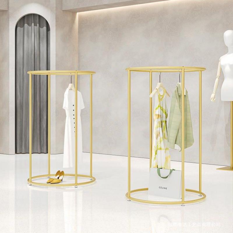 Clothes Display Rack Wrought Iron Gold Round Clothes Rack Clothes Display Rack