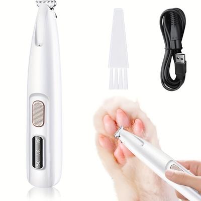 Multi-functional Pet Grooming Hair Trimmer, USB Rechargeable, Low-noise Dog Paw Trimmer with LED Light, Suitable for Nails, Eyes, Face, and Rump.