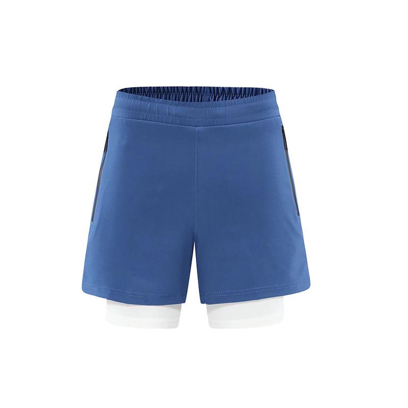 Men's Quick-Drying Double Layer Running Shorts - Anti-Exposure, Four-Point, Fake Two-Piece Design