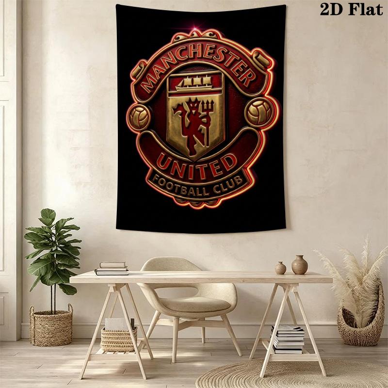 Manchester Logo Tapestry Background Cloth Fashion Print Wall Decoration Homestay Soft Decoration Tapestry Background Wall Hanging Cloth