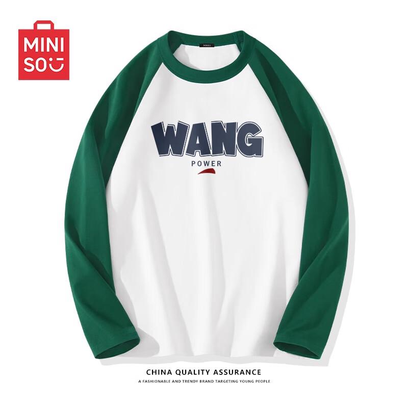 MINISO Men's American Retro Cotton Long Sleeve T-Shirt