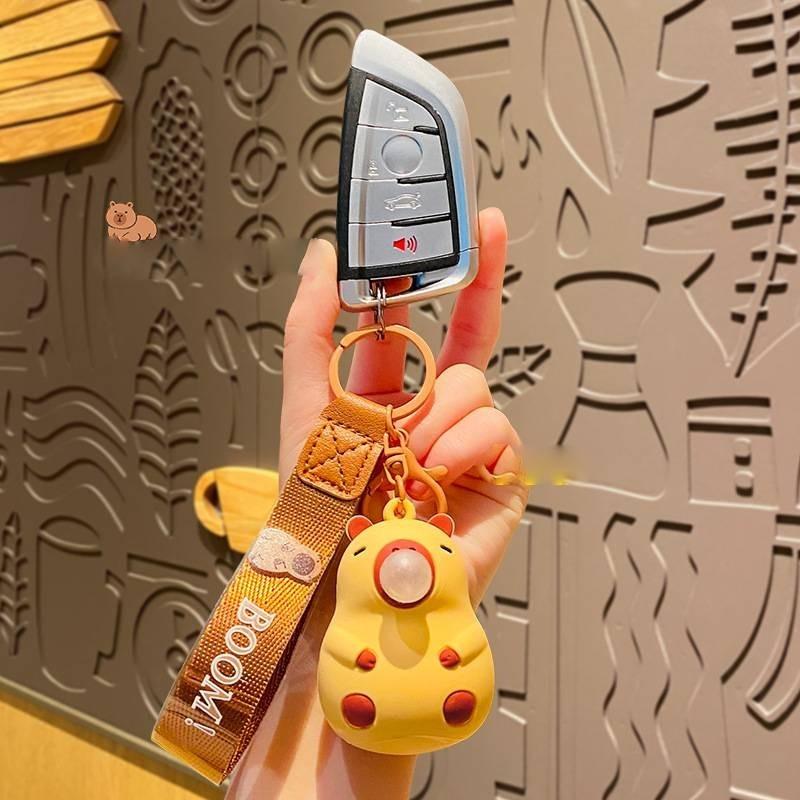 Cute Cartoon Silicone Capybara Keychain Stress Relief Toy Perfect For Gifting