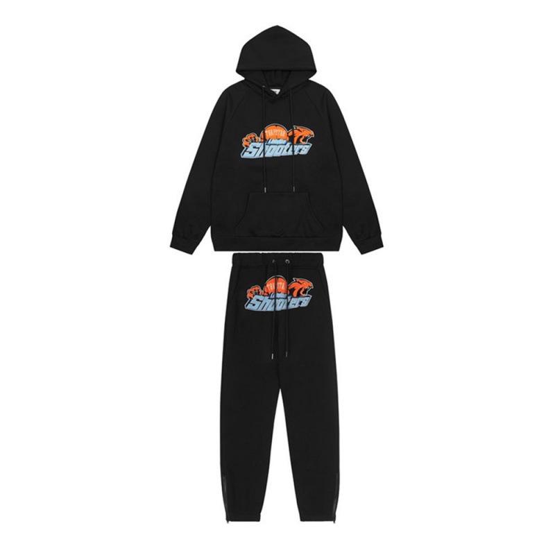 Trapstar Rotes & Schwarzes Tigerkopf Hoodie und Hosen Set