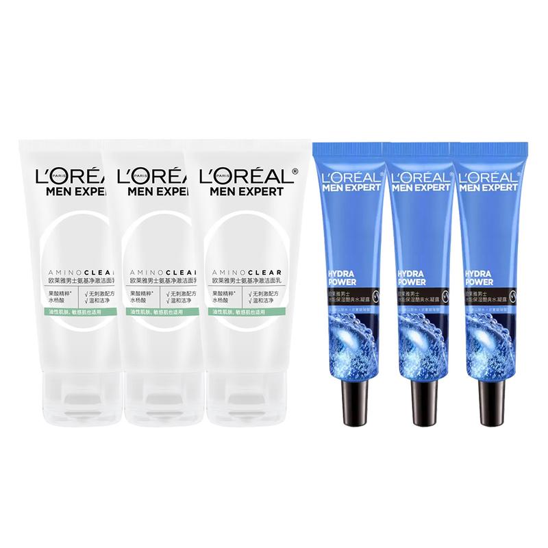 Loreal Paris Men s Cleanser Combination Moisturizing LOreal Mens Cleansing Water Gel Combo - Amino Acid Oil Control Cleansing 50ml3 Water Gel 15ml3