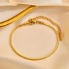 Stainless Steel Square Snake Chain Bracelet for Women 18K Gold Plated Adjustable Bracelet Classic Female Wrist Jewelry Gifts