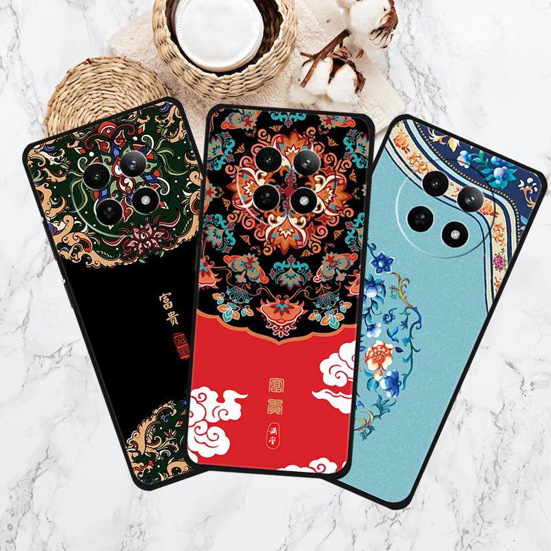 Embossed Textured Colored Soft Case for Realme 12 5G Phone