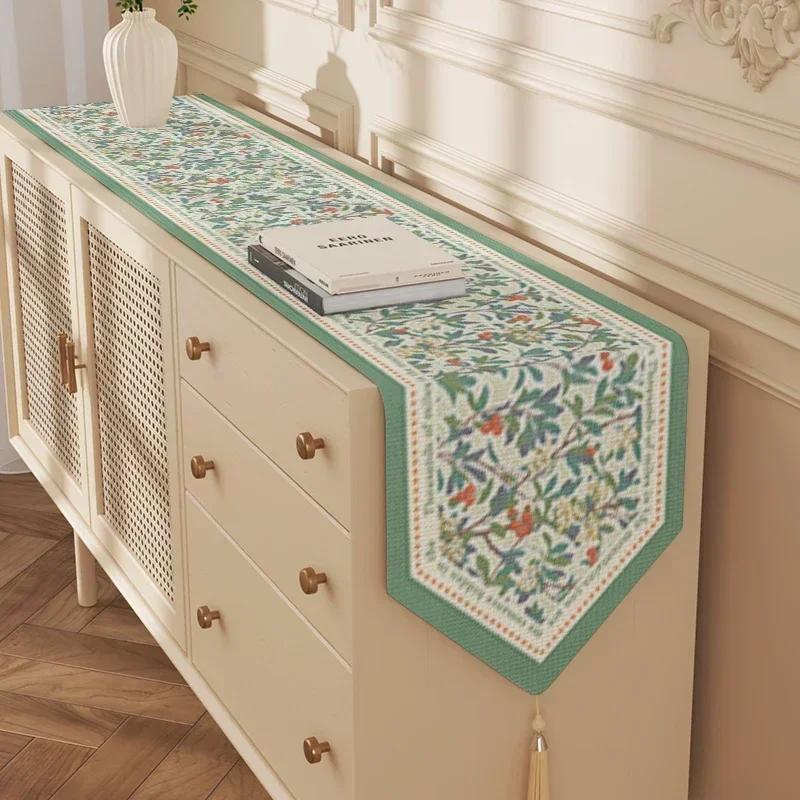 Cotton  Linen Tea Table Decoration Table Flag Light Luxury High-end Cover Cloth Dinner Side Cabinet Countertop Cushion Cloth