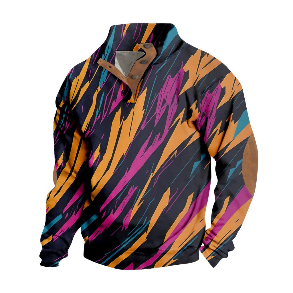 Jarní a podzimní pánská mikina se stojatým límcem je venkovní ležérní svetry topy