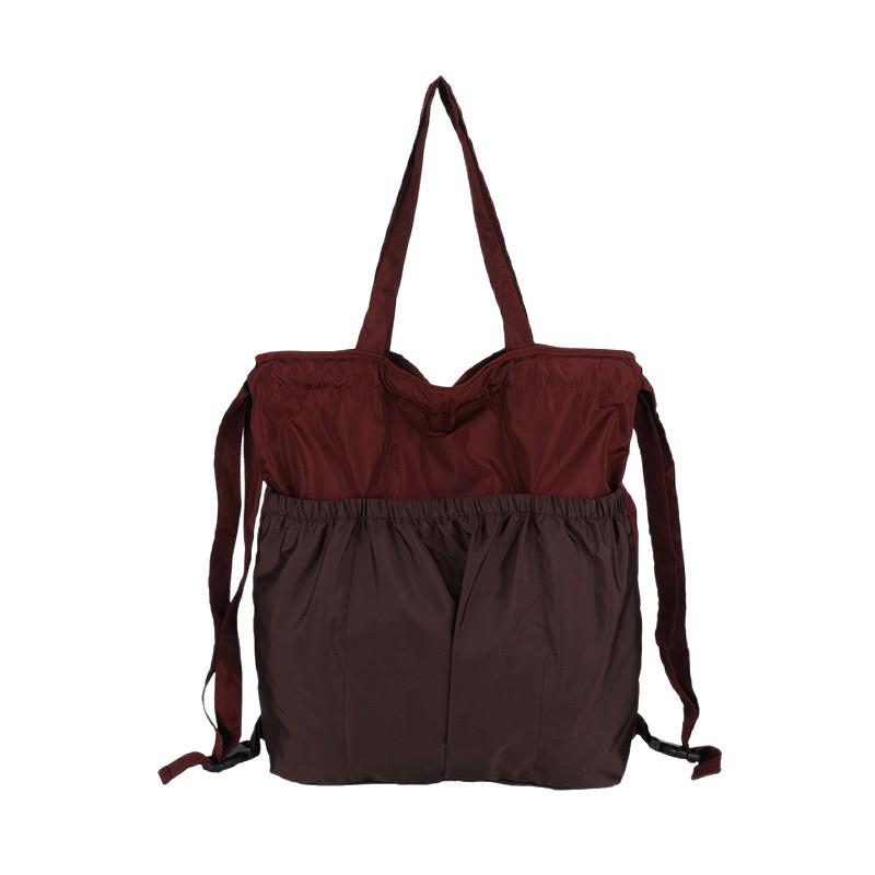 Korean Style Foldable Waterproof Polyester Drawstring Backpack - Large Capacity Shopping Bucket Bag