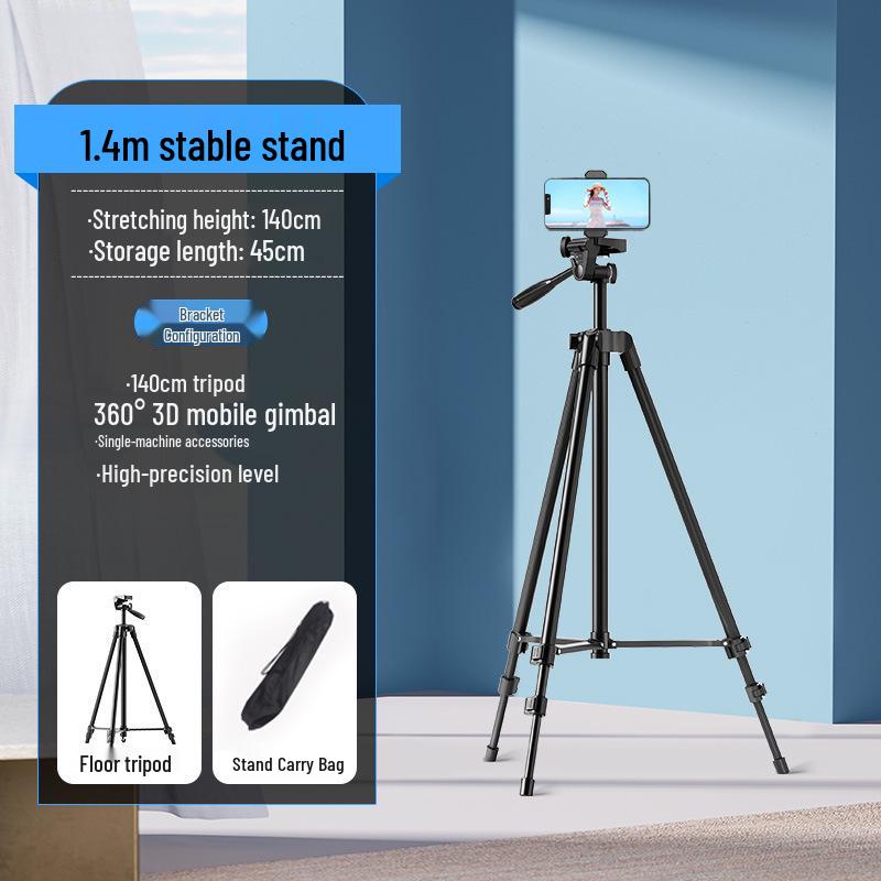Live Streaming Dual-Phone Holder with Fill Light for Desktop Photography