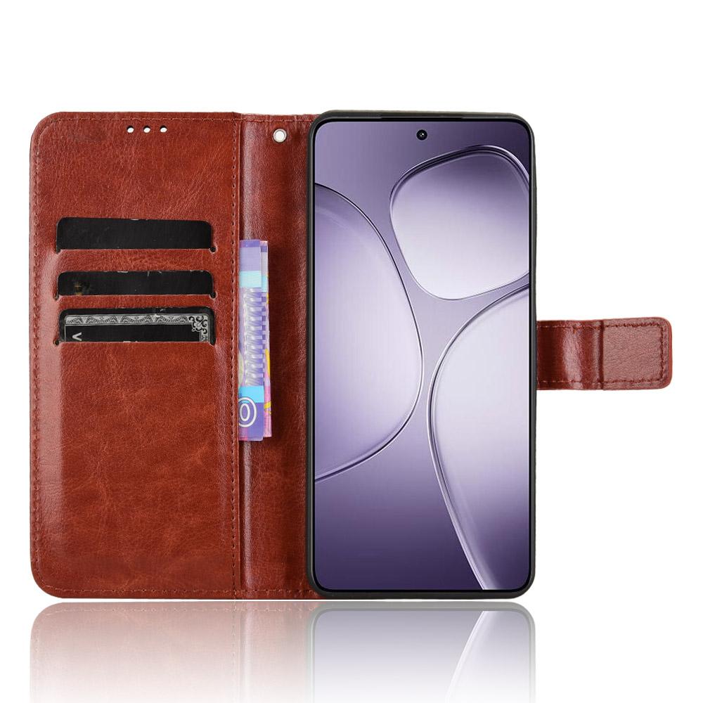 For Xiaomi Redmi K70 Ultra Phone Stand Case Crazy Horse Texture PU Leather Cover Wallet