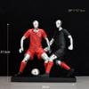 30cm Gold/Silver Football Player Action Figures Resin Statue Crafts Model Home Room Table Decoration Ornaments Collection Gift