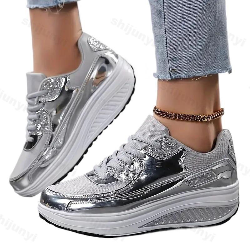 Fashion Women Casual Sneakers 2025 Autumn Mesh Breathable Lace-up Vulcanized Shoes Ladies Platform Sneakers Size 36-43 Zapatos De Mujer