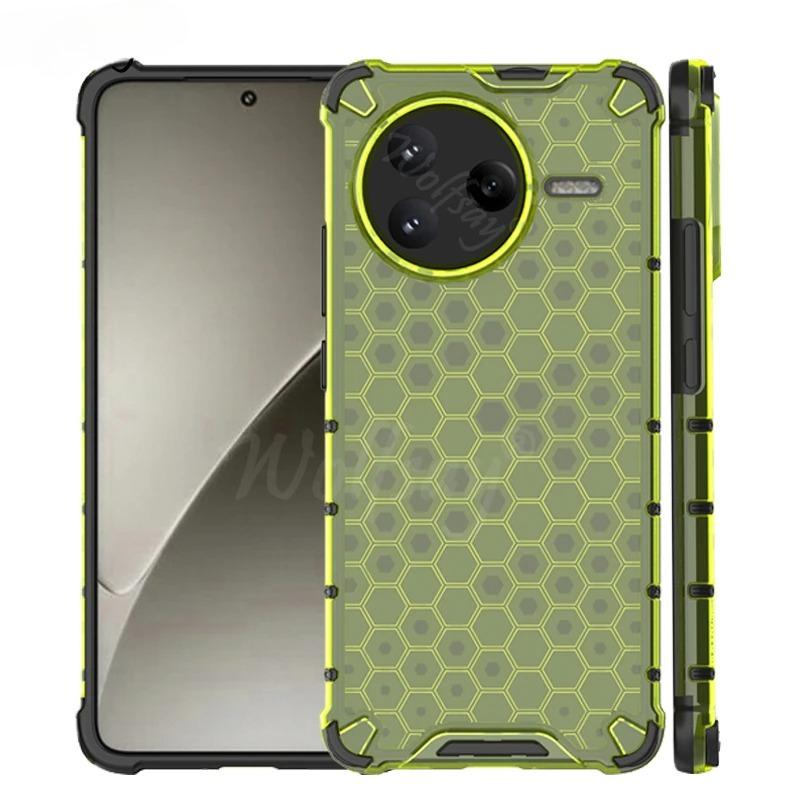 Shockproof Transparent Case For Xiaomi Poco F7 Pro Honeycomb Armor Back Case For Poco F7 Pro Case Cover For Poco F7 Pro F7 Ultra