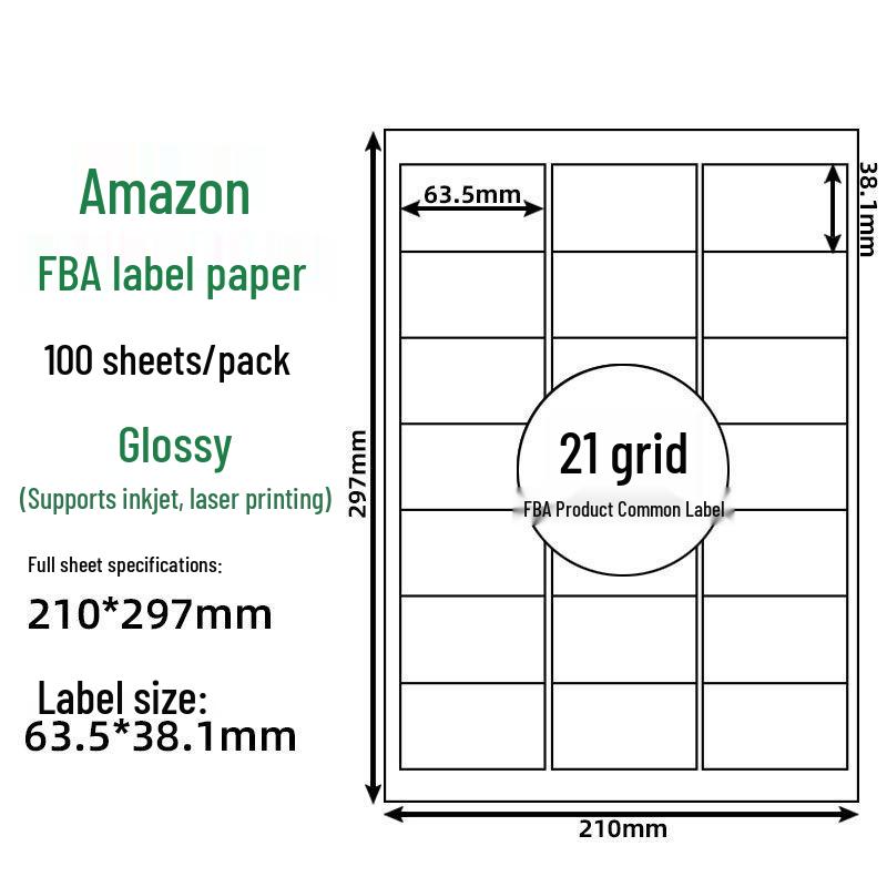 FBA Self-Adhesive Label Paper, 30 Grids, 6 Grids, 40UP44, 212427 Grids.