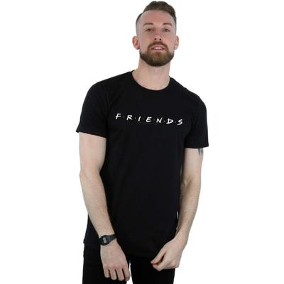 Friends Men's Text Logo T-Shirt Black Large, Black, Large