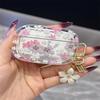 Pink Flowers Pattern Wireless Bluetooth Case for AirPods 4 3 1/2 AirPod Pro and Pro2 Case TPU Headset Protective Cover with Hoo