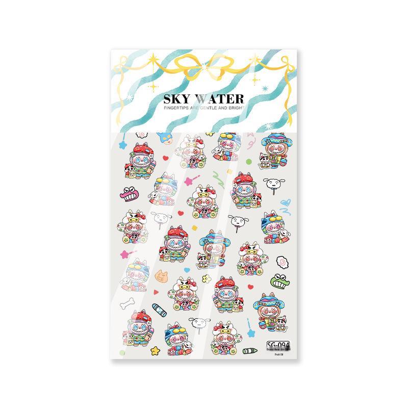 New Year Cartoon Labubu 6D Embossed Phone & Desk Stickers
