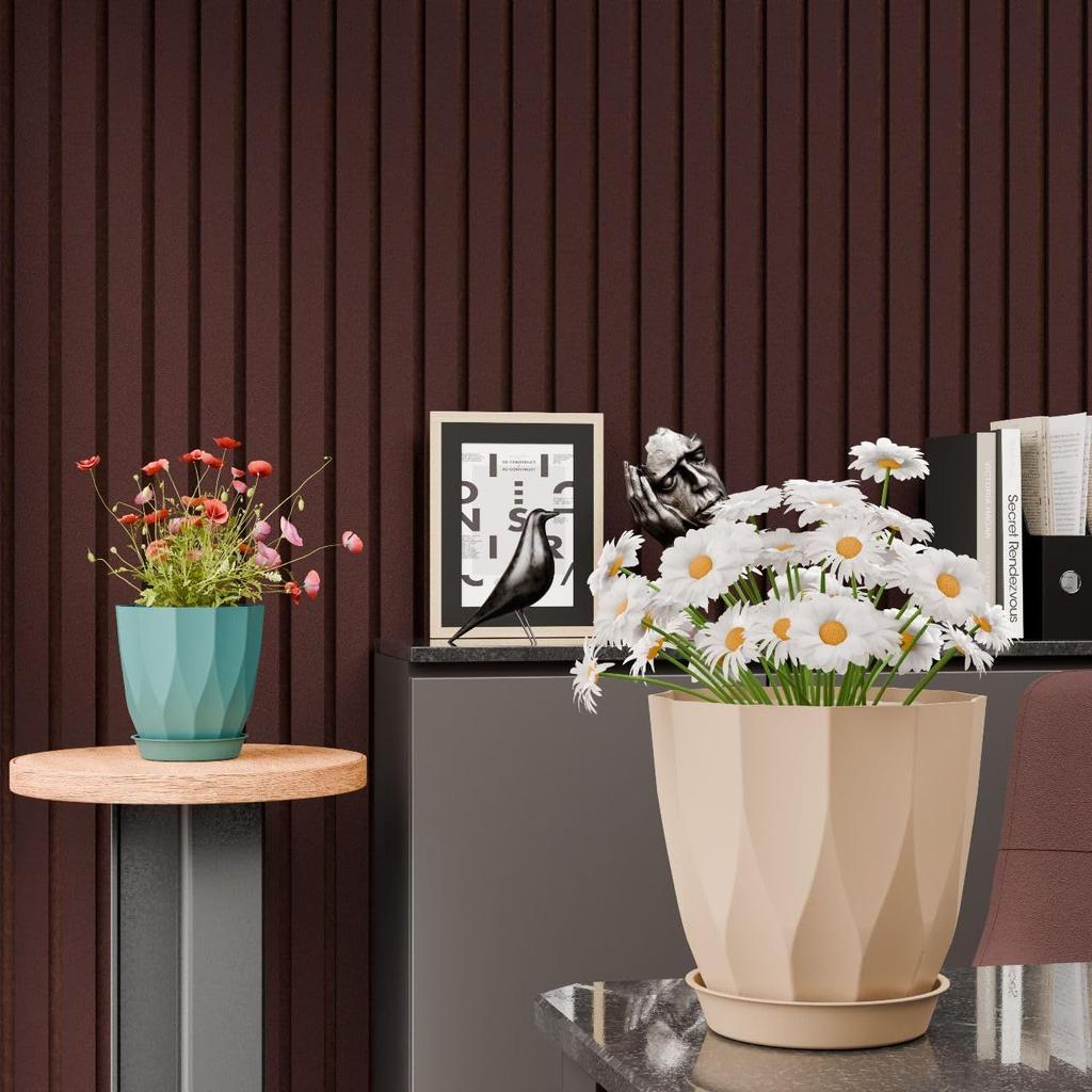 6.3 Inch Flower Pots for Home Decoration, Indoor Plant Pots, Gardening Pots for Plants, Plastic Flower Pots for Garden Plants (Arrow)