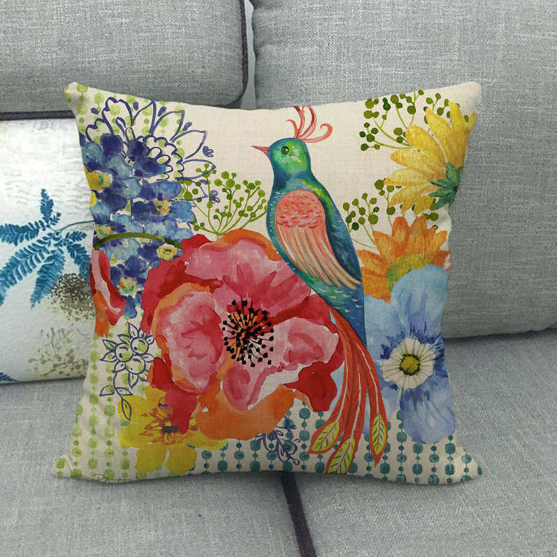 Nordic Floral Meanings Of Animals Digital Printing Short Plush Pillow Covers For Car Sofa Office Cushion Cover Home Goods