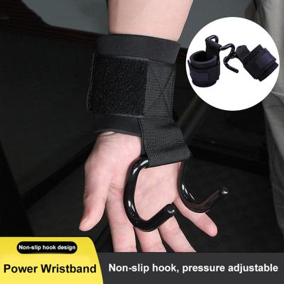1 Paar Gewichtheberhaken, robust, hochfest, große Reibung, rutschfestes Befestigungsband, rostfreie Hebe-Handgelenkschlaufen, Power-Lifting-Griffe