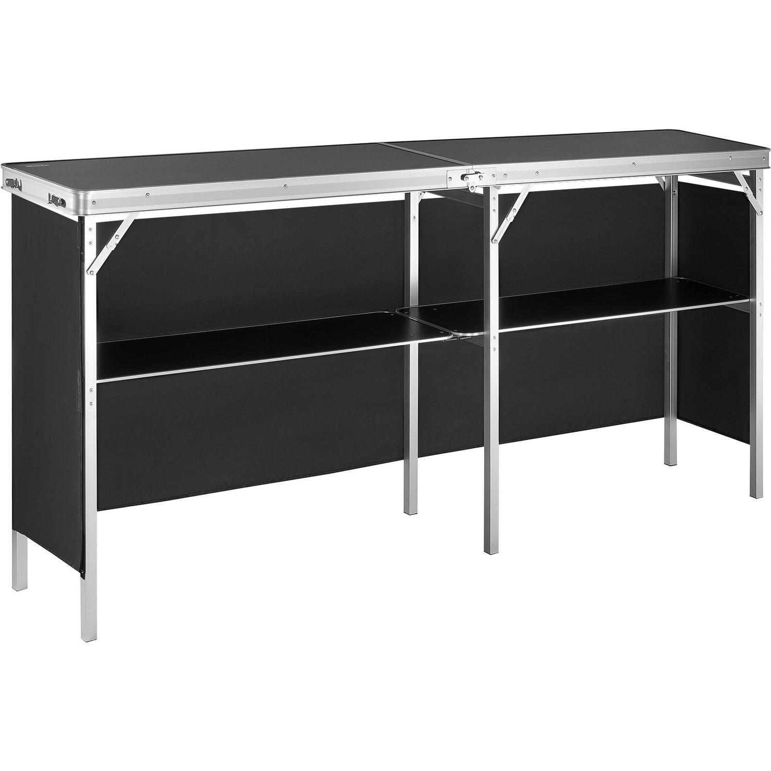 Table Podium Portable pour Salon Professionnel, 1980 x 385 x 880 mm, Présentoir Comptoir d'Exposition Stand Stand de Foire avec Mur, Table Bar Promotionnelle Pliable pour Vente au Détail