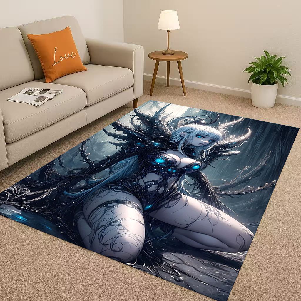 2026 New Gothic Dark Sexy Girls Cartoon Anime Characters Living Room Non-Slip Area Rug Carpet for Bedroom Playroom Sofa,Doormat